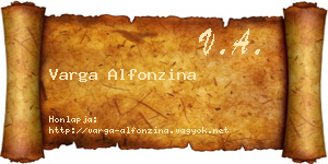 Varga Alfonzina névjegykártya